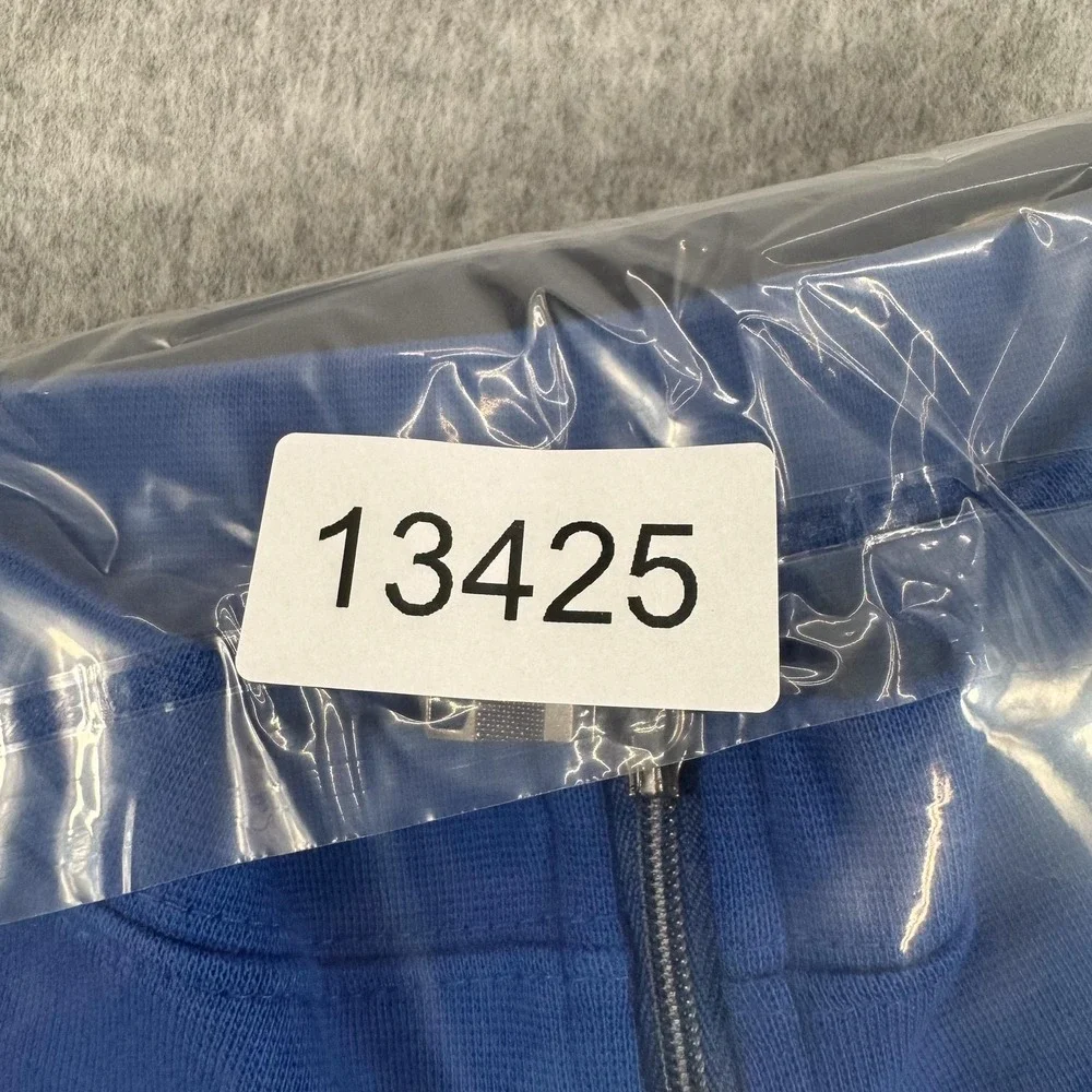 Banana Republic Sweater Mens Large Blue 1/4 Zip Mock Neck Pullover Knit Preppy